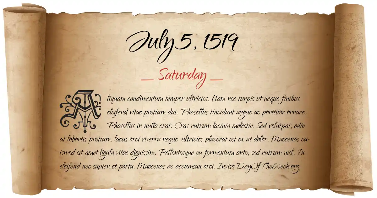 July 5, 1519 date scroll poster