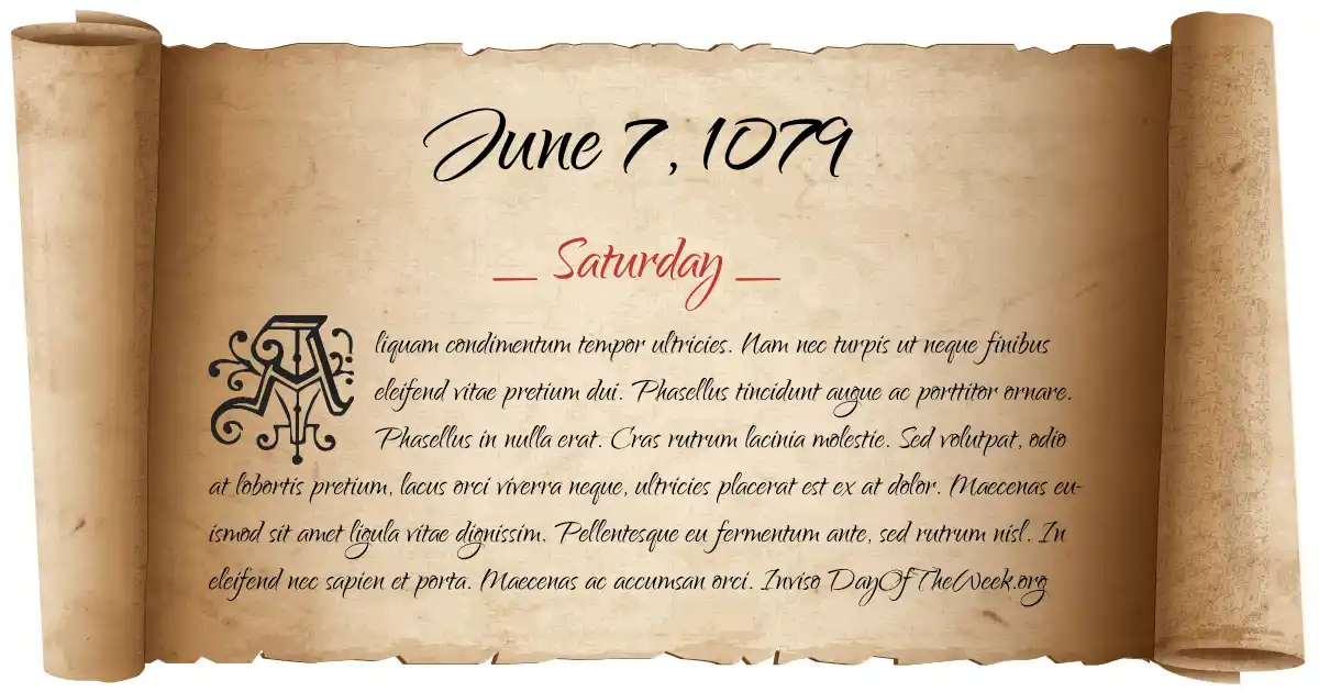 June 7, 1079 date scroll poster