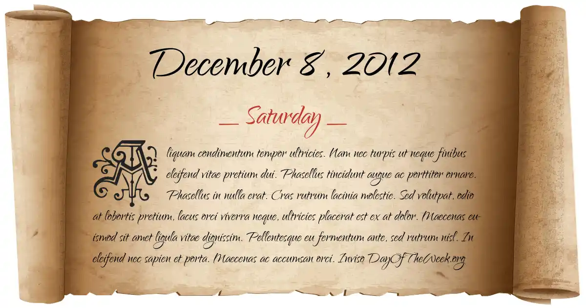 December 8, 2012 date scroll poster