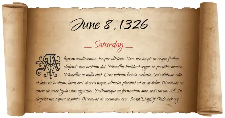 Saturday June 8, 1326