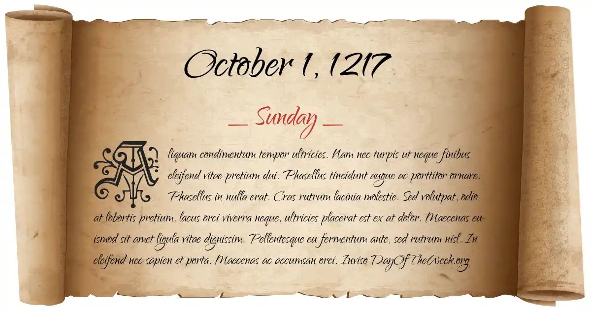 October 1, 1217 date scroll poster