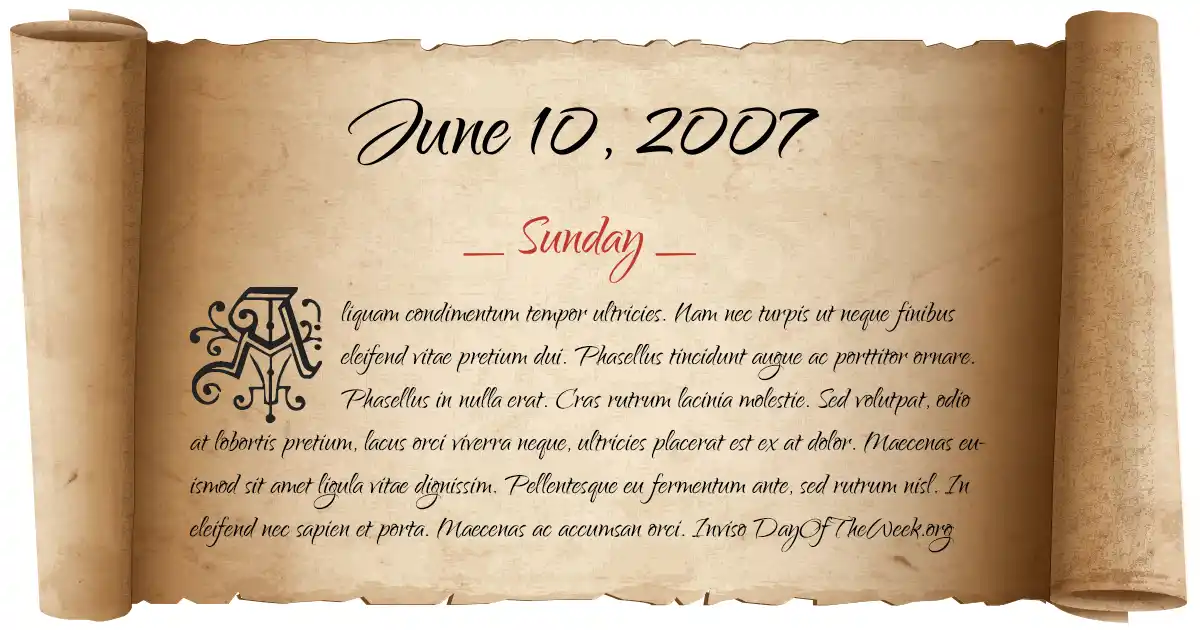 June 10, 2007 date scroll poster