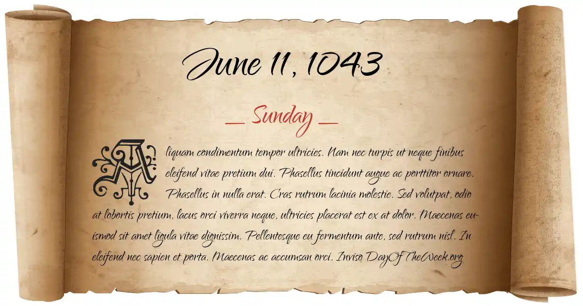June 11, 1043 date scroll poster