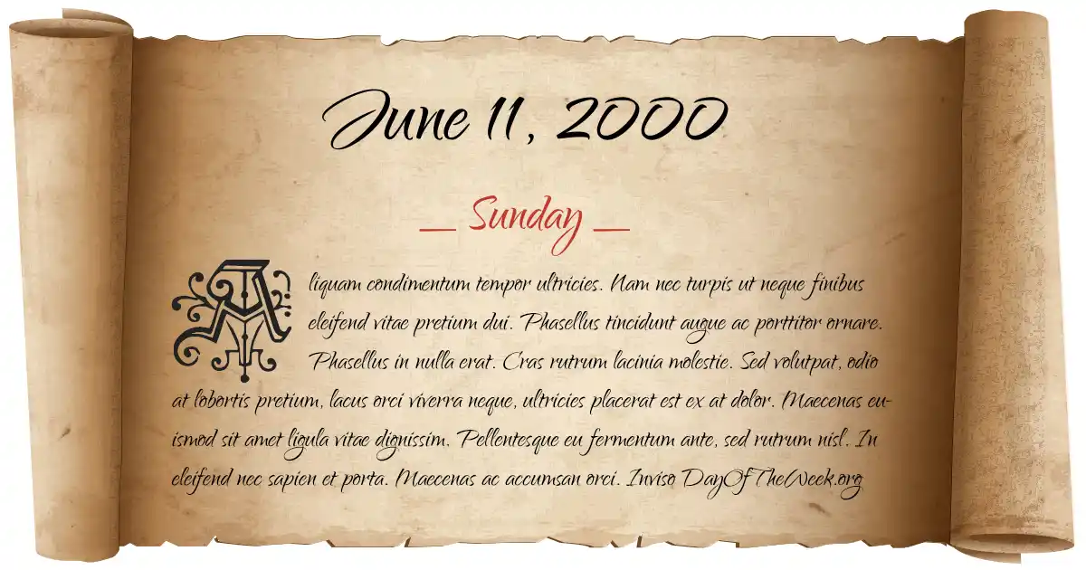 June 11, 2000 date scroll poster
