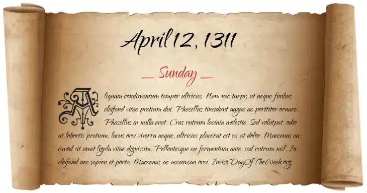 Sunday April 12, 1311