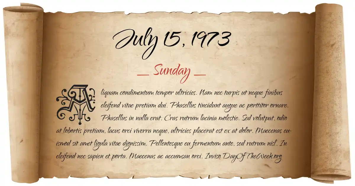 July 15, 1973 date scroll poster