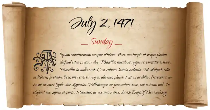 Sunday July 2, 1471