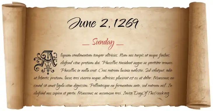 Sunday June 2, 1269
