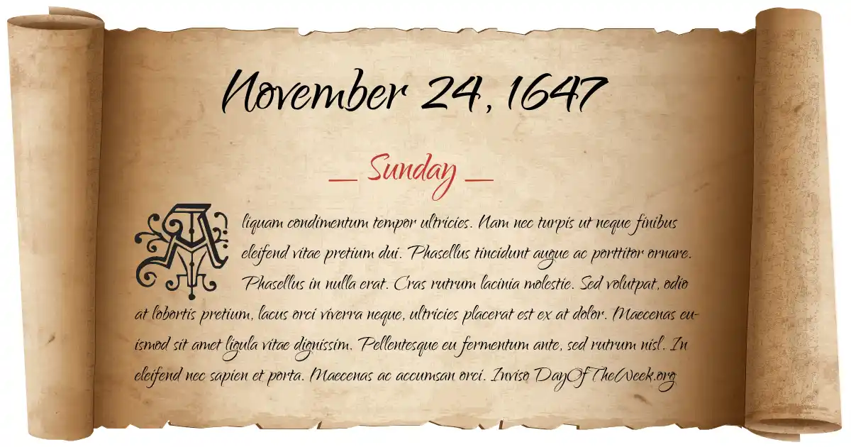 November 24, 1647 date scroll poster
