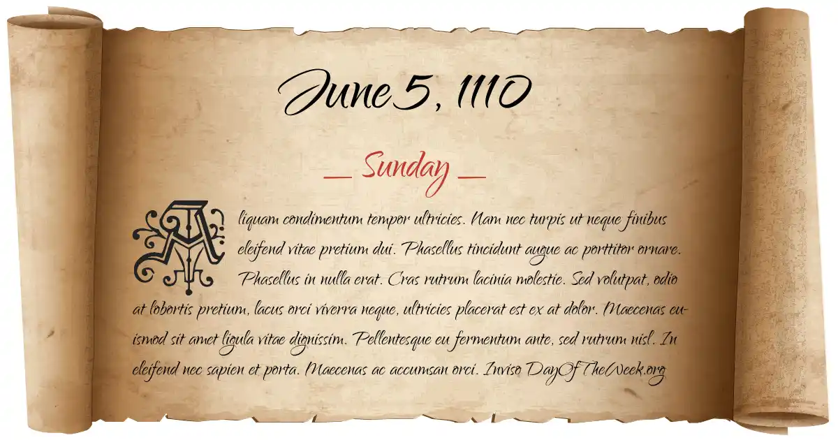 June 5, 1110 date scroll poster
