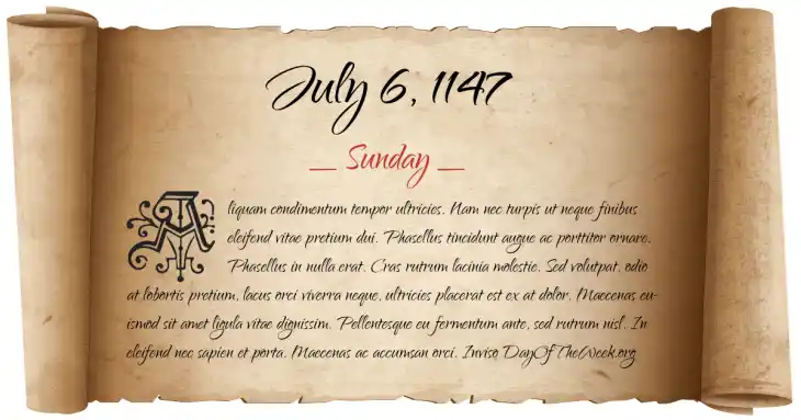 Sunday July 6, 1147