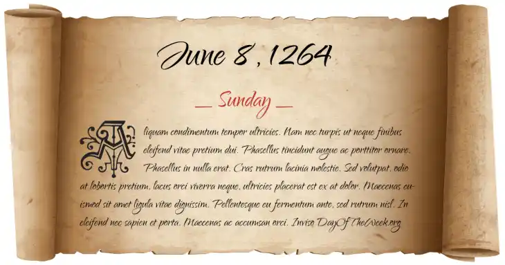 Sunday June 8, 1264