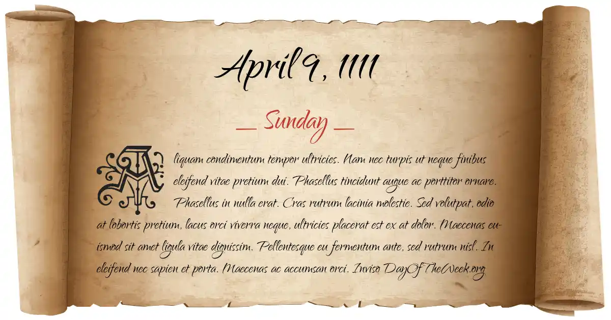 April 9, 1111 date scroll poster