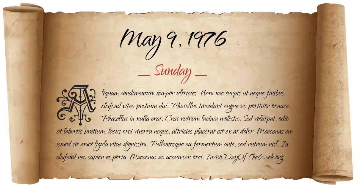 May 9, 1976 date scroll poster
