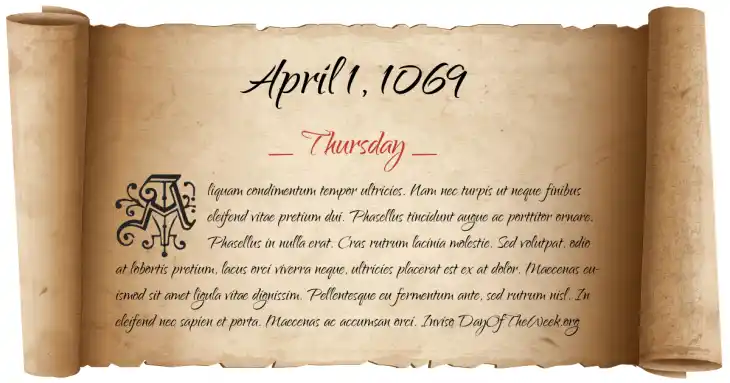 Thursday April 1, 1069