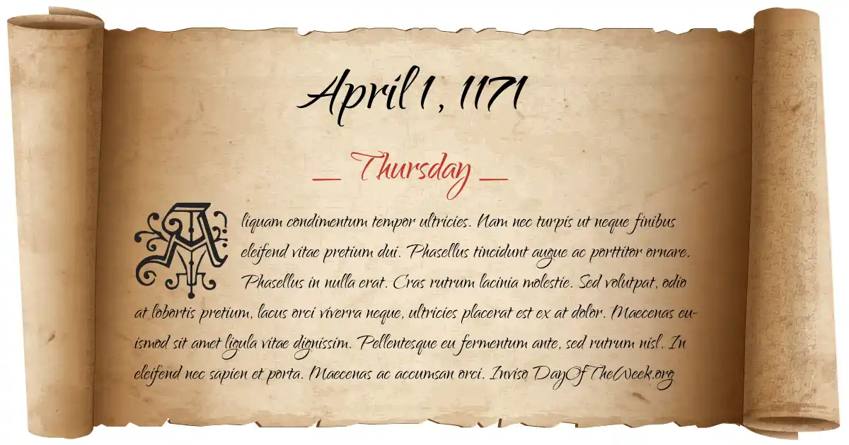 April 1, 1171 date scroll poster