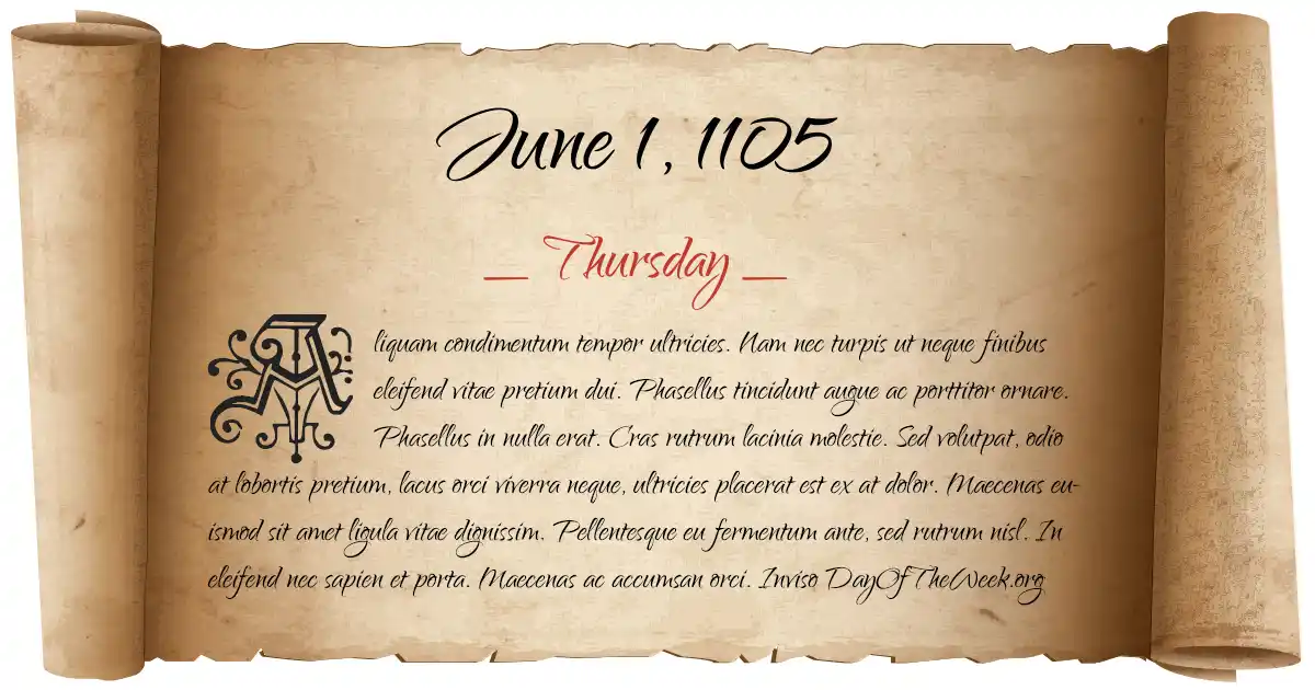 June 1, 1105 date scroll poster