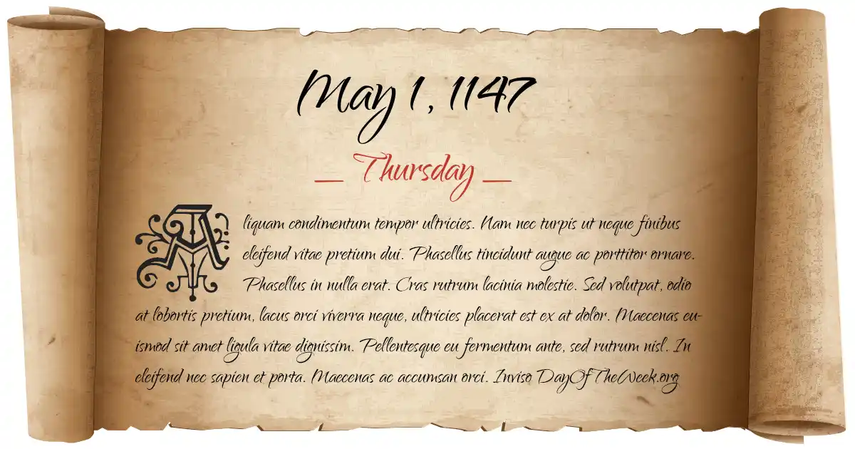 May 1, 1147 date scroll poster