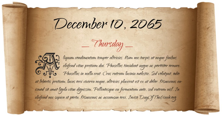 Thursday December 10, 2065