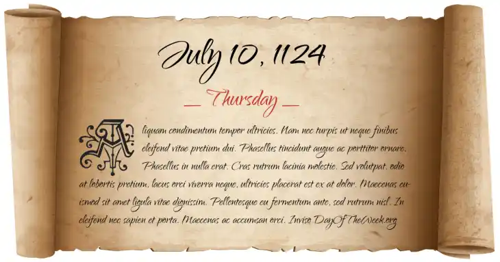 Thursday July 10, 1124