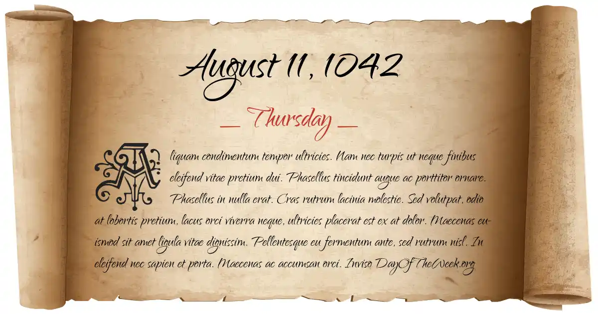 August 11, 1042 date scroll poster