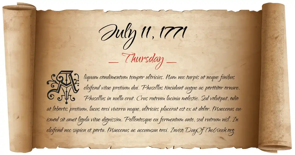 July 11, 1771 date scroll poster