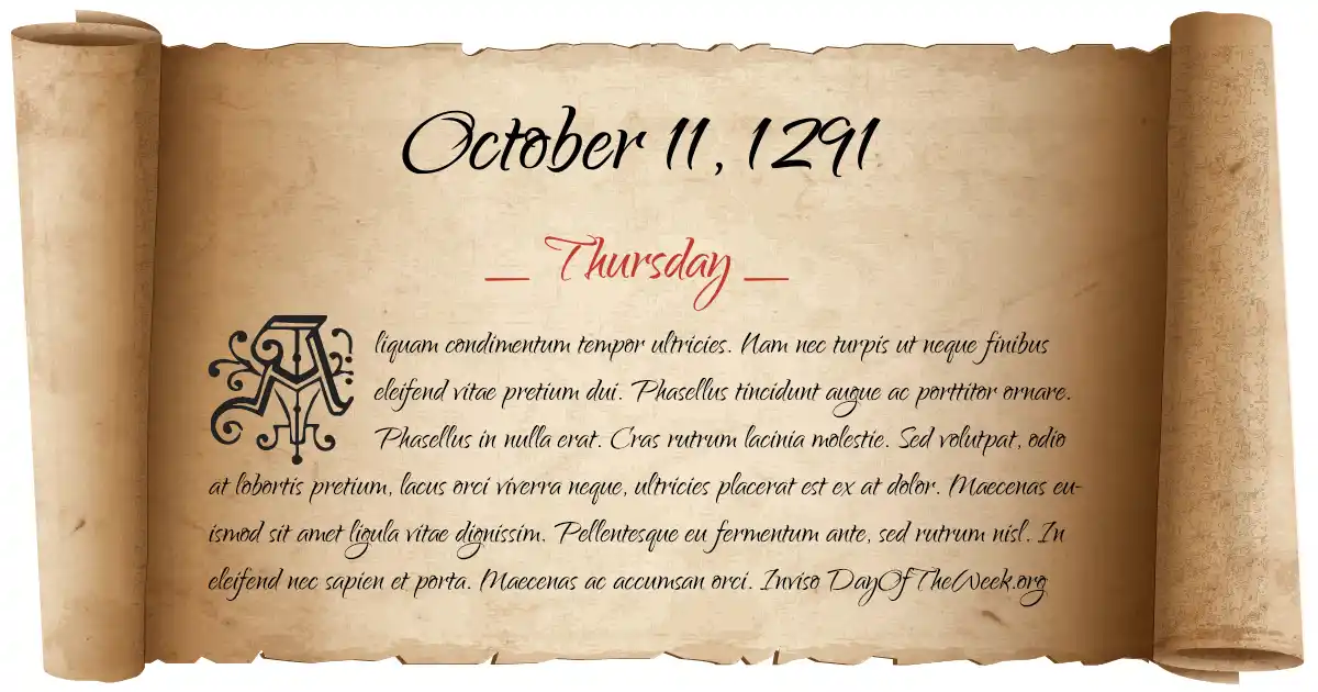 October 11, 1291 date scroll poster