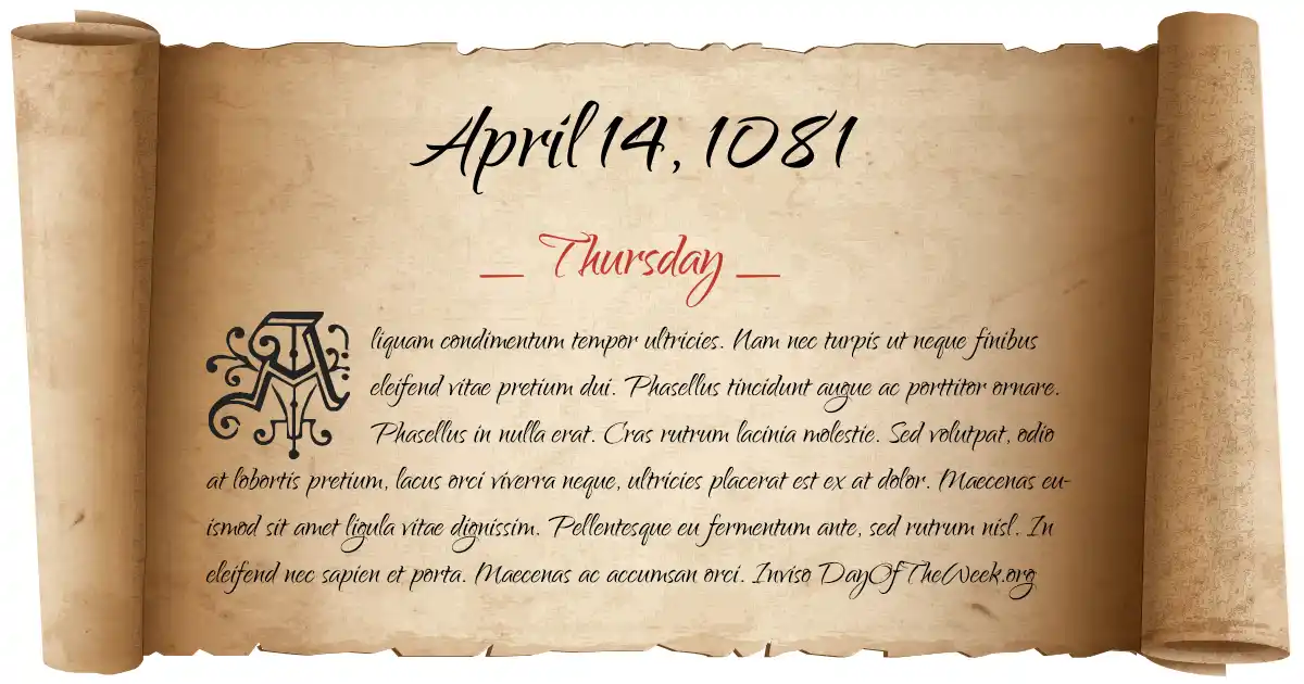 April 14, 1081 date scroll poster