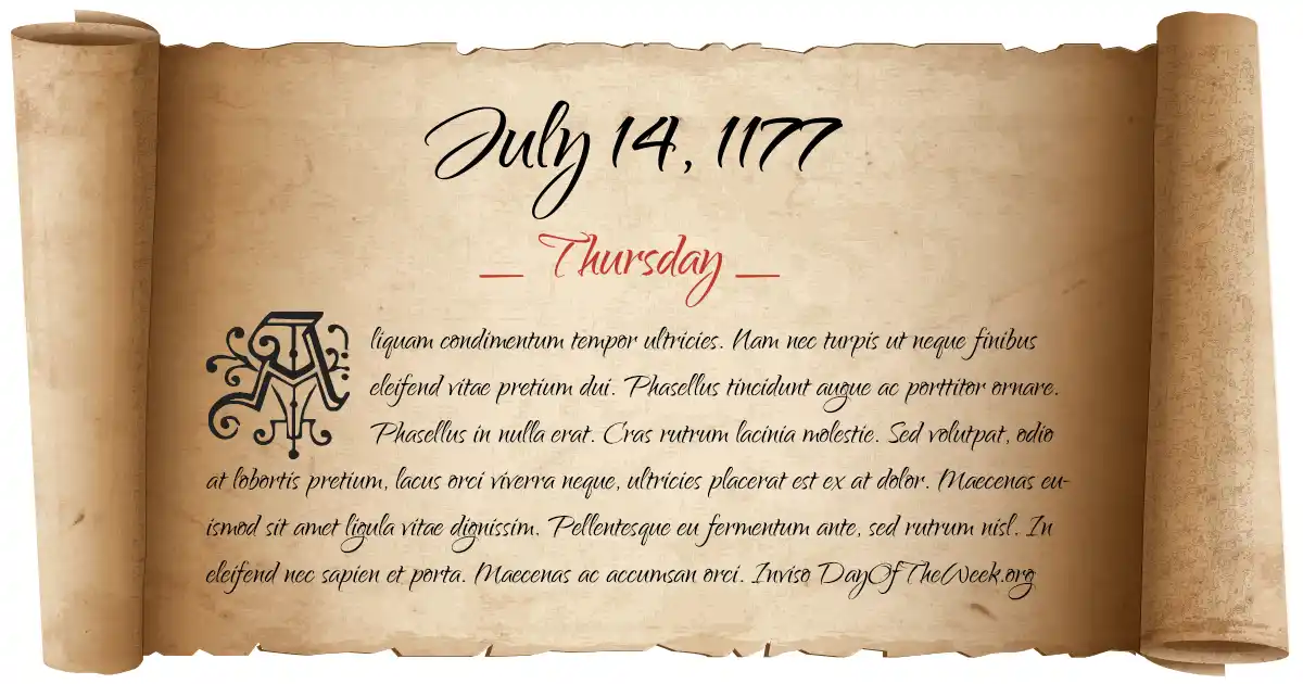 July 14, 1177 date scroll poster