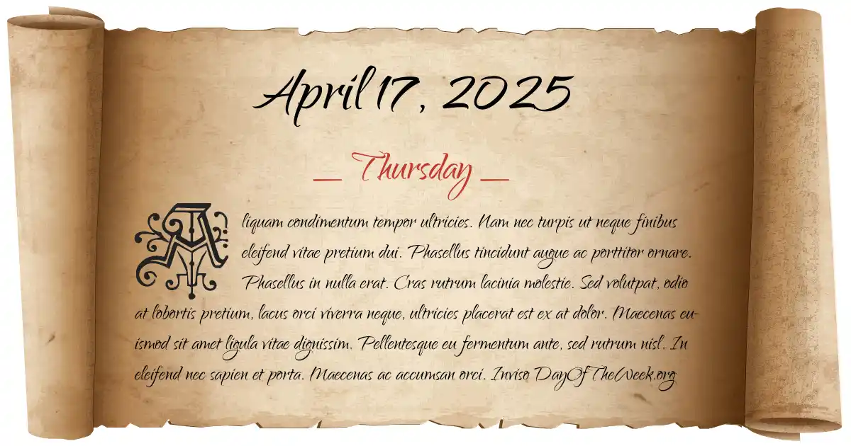 April 17, 2025 date scroll poster