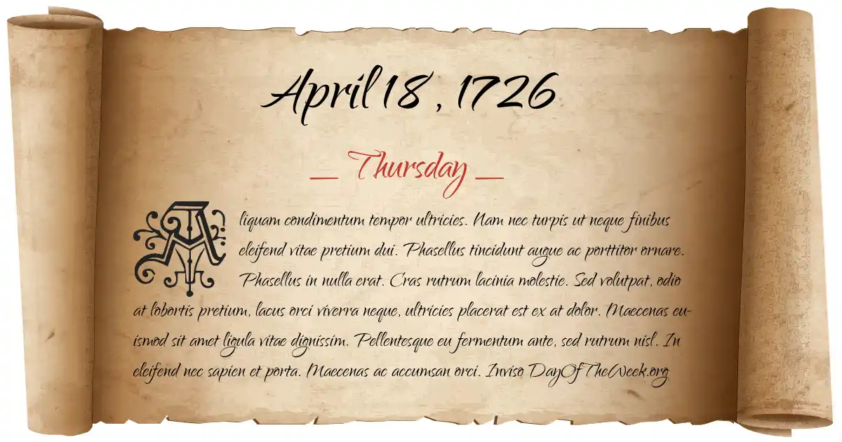 April 18, 1726 date scroll poster