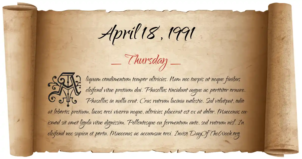 April 18, 1991 date scroll poster