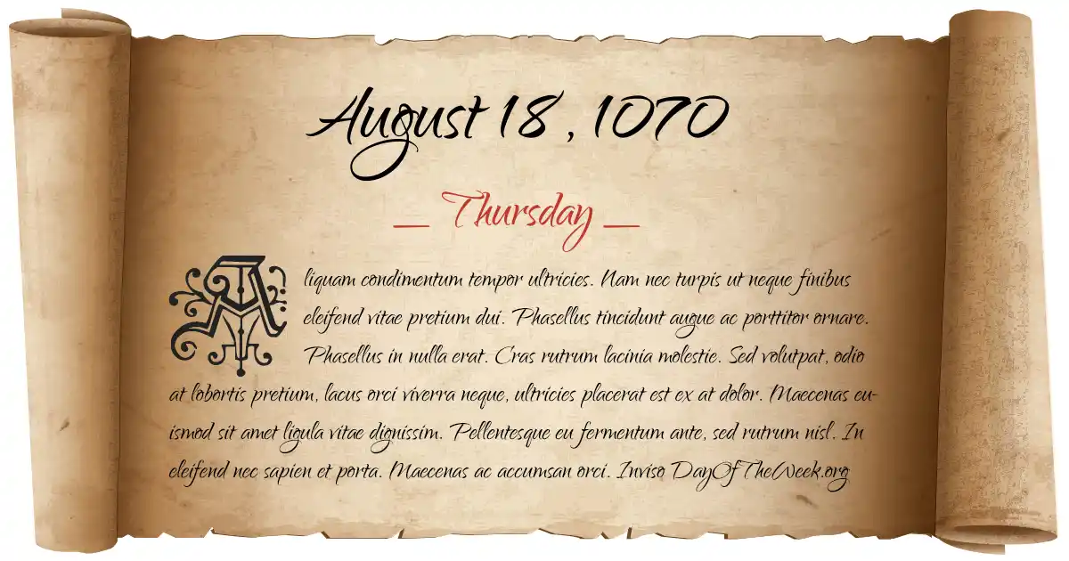 August 18, 1070 date scroll poster