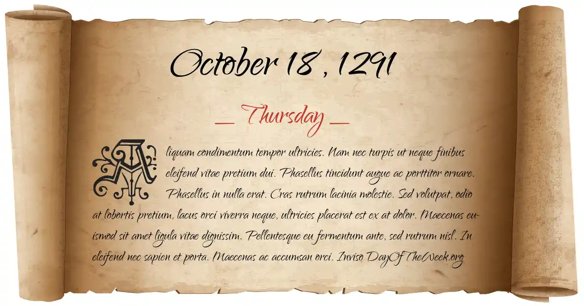 October 18, 1291 date scroll poster