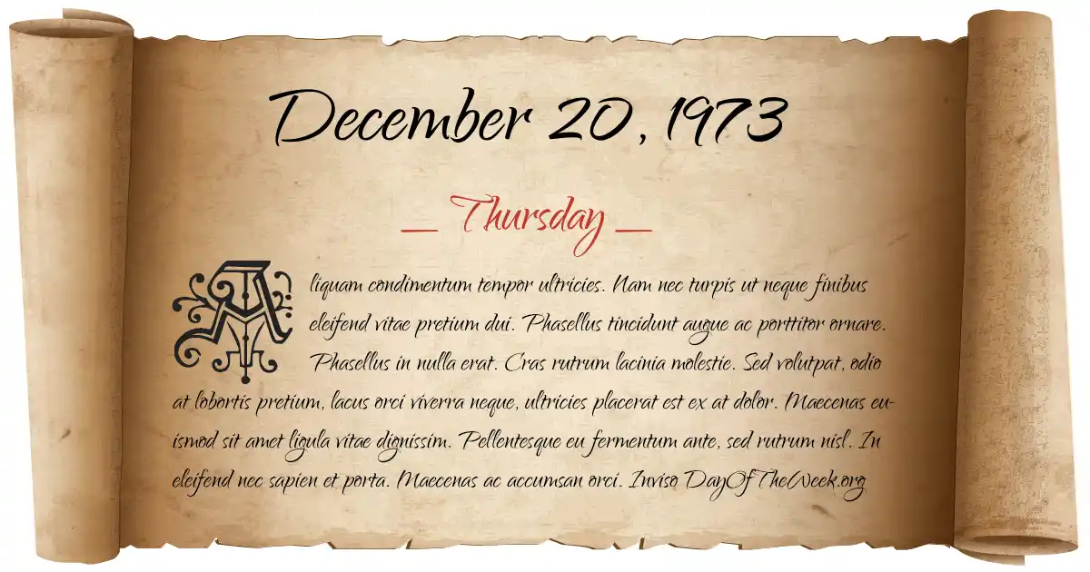 December 20, 1973 date scroll poster