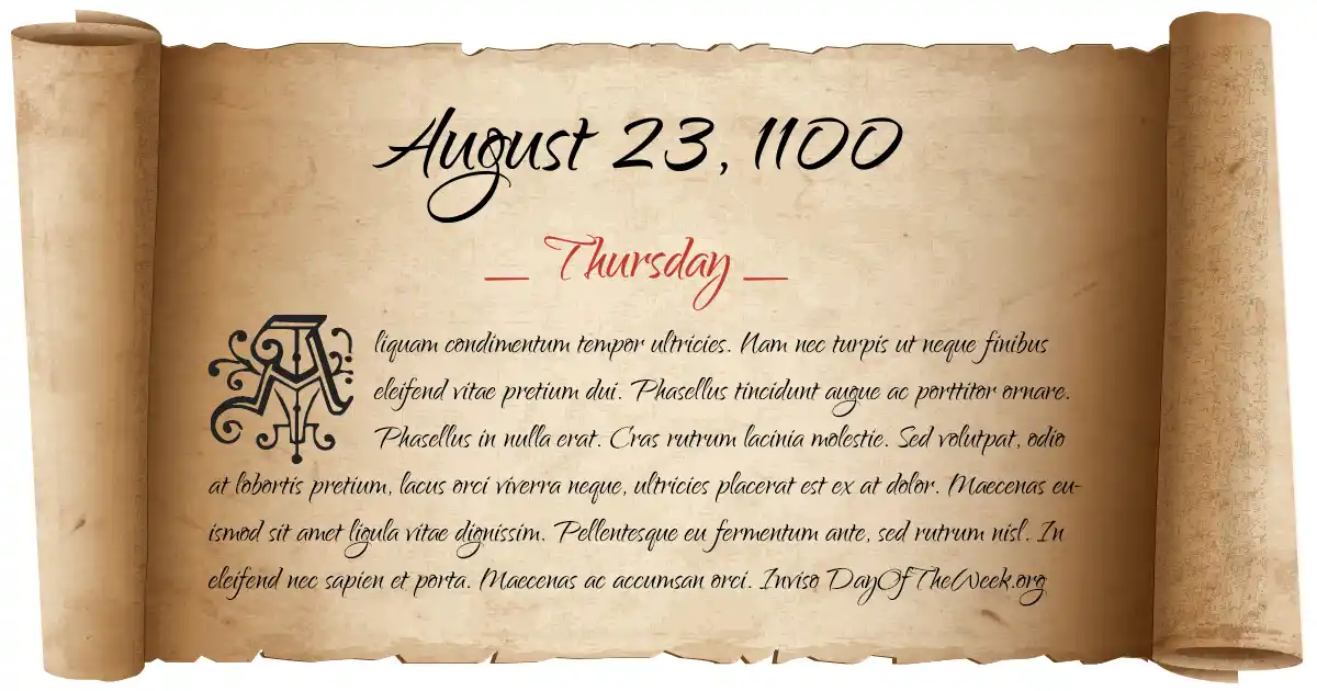 August 23, 1100 date scroll poster