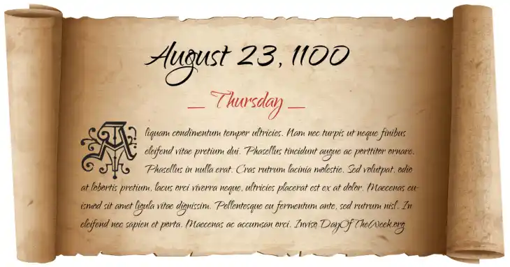 Thursday August 23, 1100