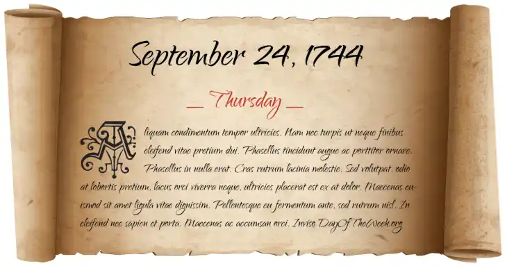 Thursday September 24, 1744