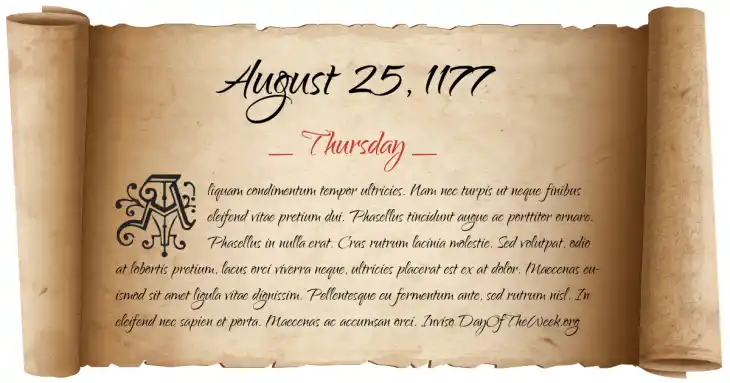 Thursday August 25, 1177