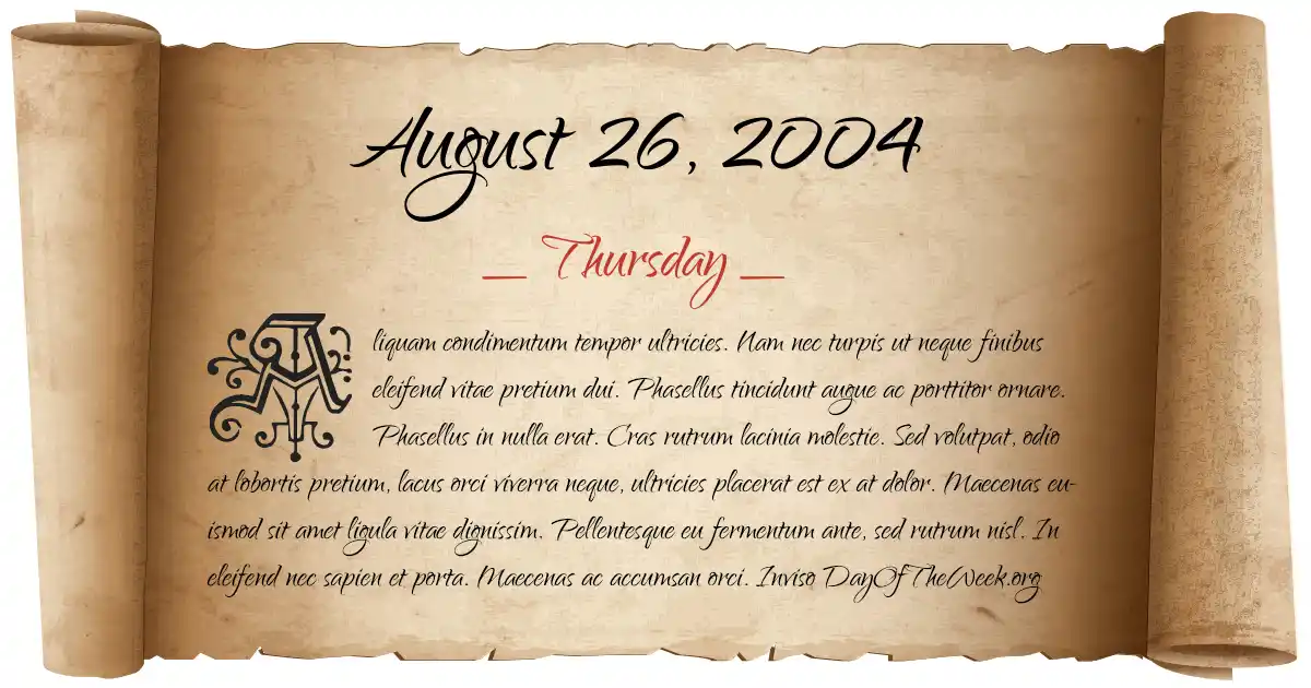 August 26, 2004 date scroll poster