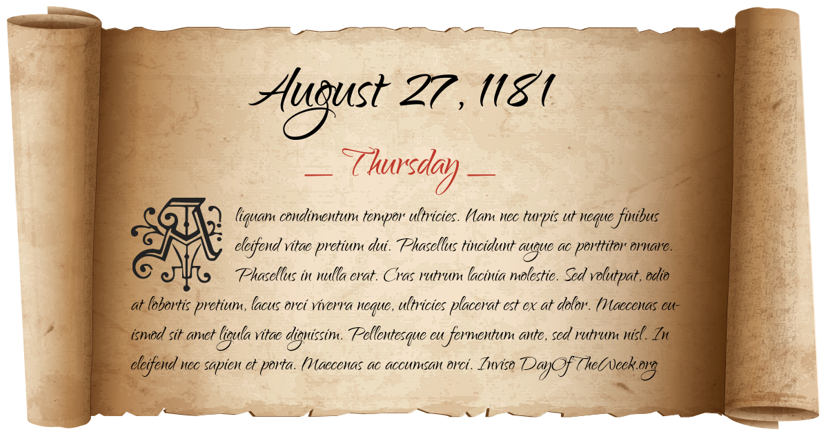 August 27, 1181 date scroll poster