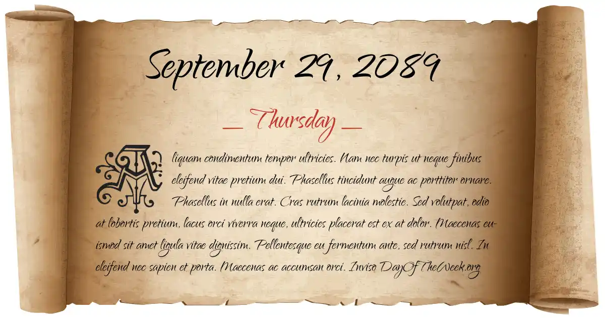 September 29, 2089 date scroll poster