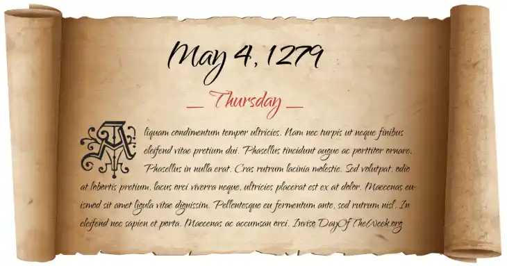 Thursday May 4, 1279