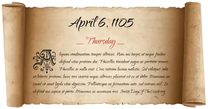 Thursday April 6, 1105