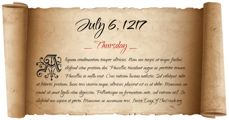 Thursday July 6, 1217