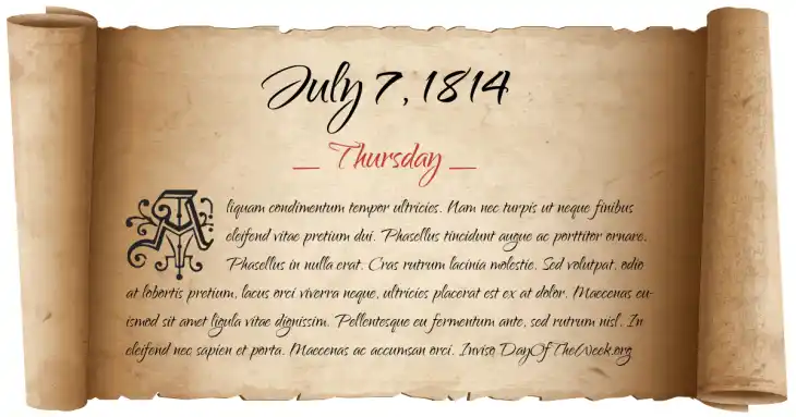 Thursday July 7, 1814