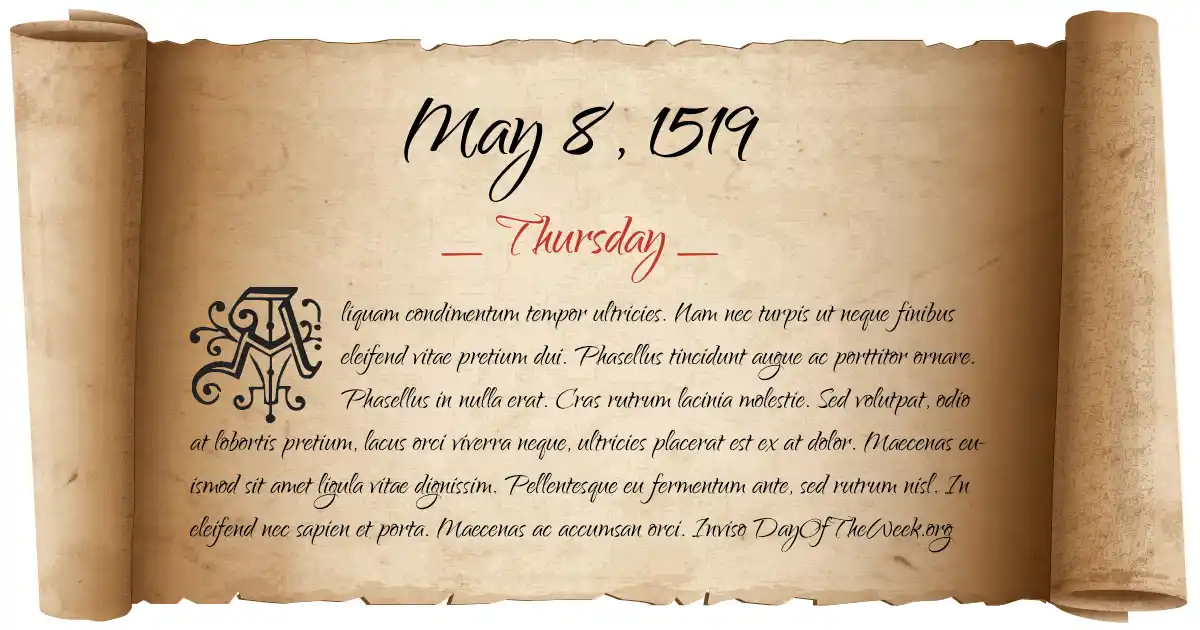 May 8, 1519 date scroll poster