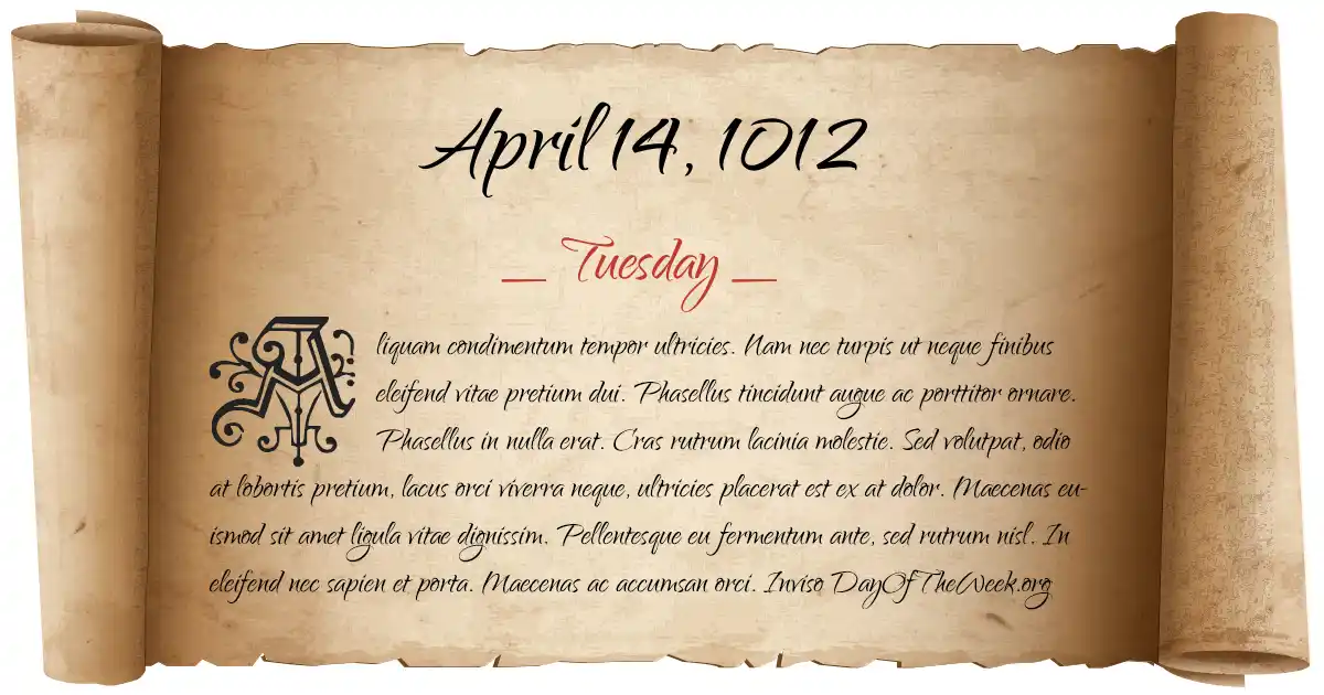 April 14, 1012 date scroll poster