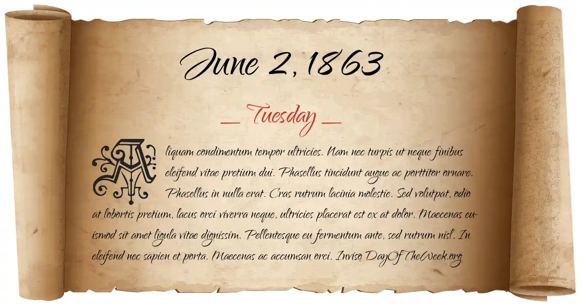 June 2, 1863 date scroll poster