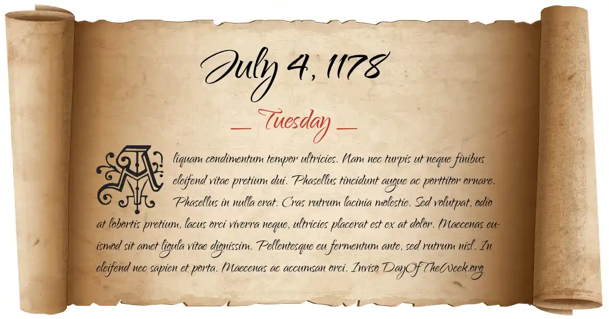 July 4, 1178 date scroll poster